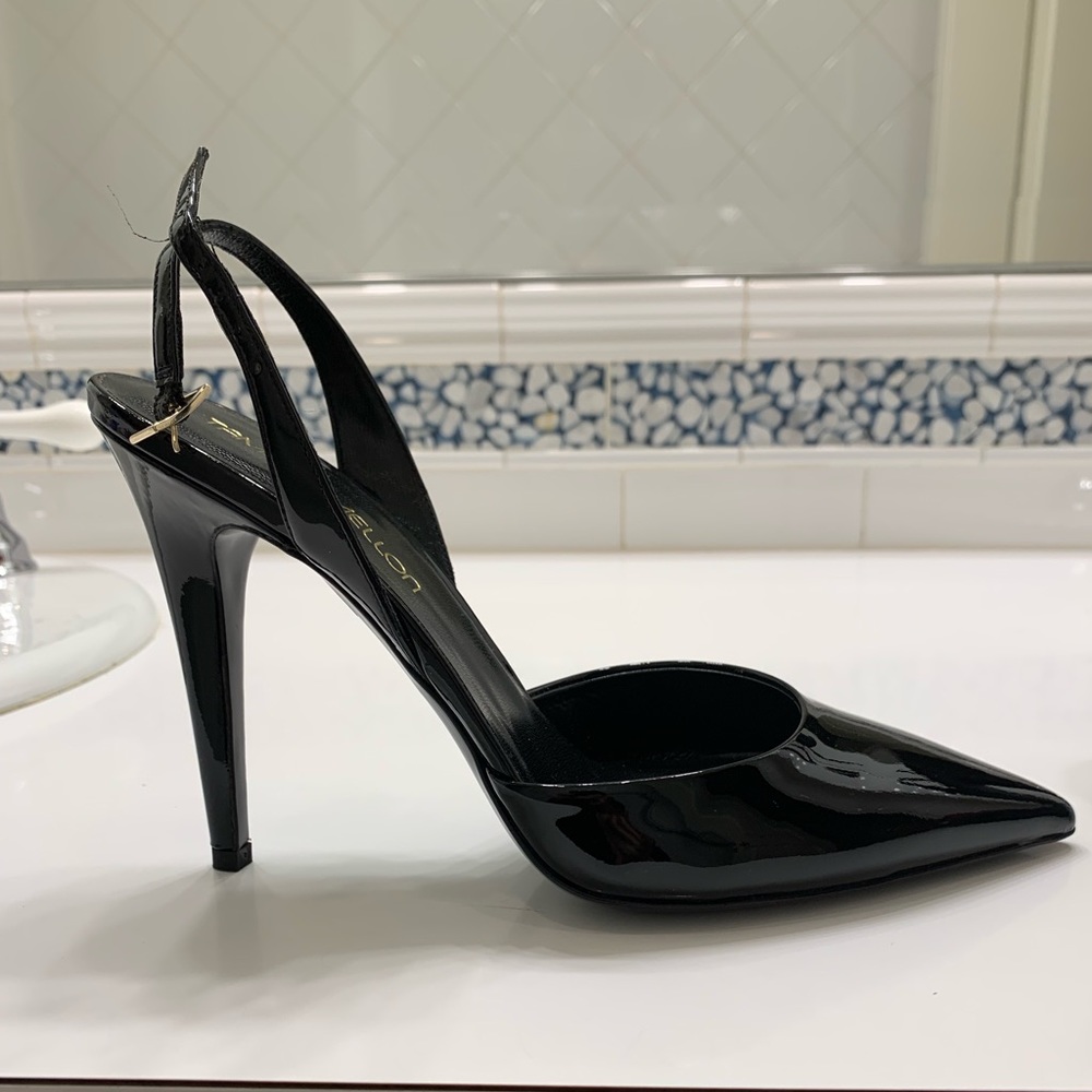 Tamara Mellon Jackpot Black Patent slingback pump